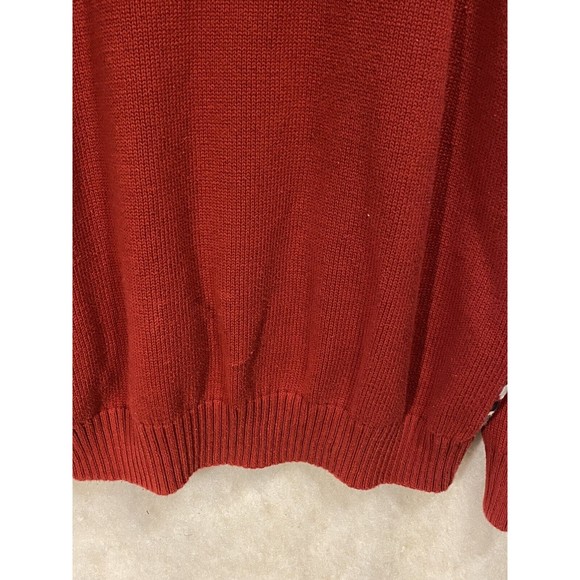 Dockers Sweater Sz L Mens Red Black Cotton Crew Neck Fair Isle Pullover - Picture 10 of 10
